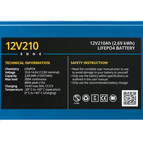 Rebelcell 12V210 EDGE LiFePO4 Batterie (2,69 kWh) - 12v210 edge top close up - 900710652