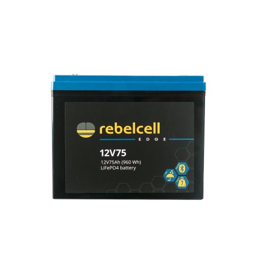 Rebelcell 12V75 EDGE LiFePO4 Batterie (0,96 kWh) - 12v75 edge side logo - 900710650