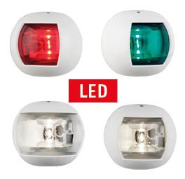 Positielantaarn wit, heklicht 135&deg;, LED 12-24V, wit carbonaat huis - 15520 samen - 9015523
