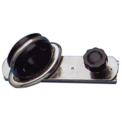 RVS genuaslede met draaibaar schootoog & stop voor U-rail - 230600 72dpi - 230600