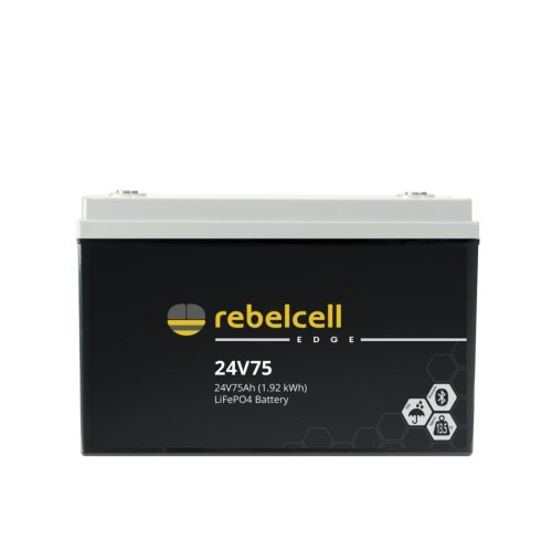 Rebelcell 24V75 EDGE LiFePO4 Batterie (1,92 kWh) - 24v75 edge side logo - 900710699