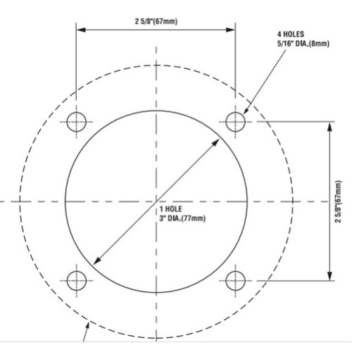 RVS verdiepte inbouwflens 38mm voor hydraulische stuurpompen - 269100 4 - 269100