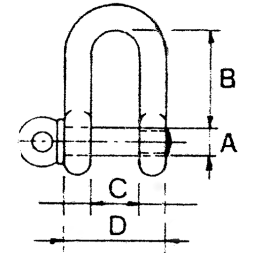 RVS D-sluiting, A=&Oslash;5mm, B=20mm, C=10mm, D=20mm (breekkracht 1200kg) - 282100 01 72dpi - 282100