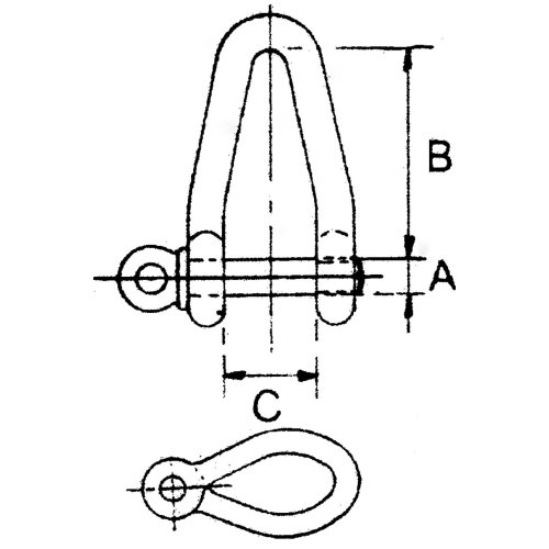 RVS gedraaide sluiting, A=&Oslash;10mm, B=67mm, C=21mm (breekkracht 3260kg) - 283400 01 72dpi - 283400