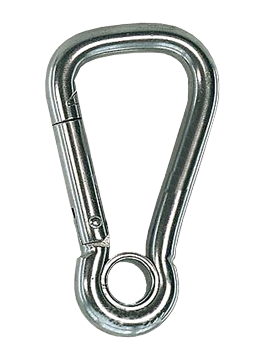 Niro Karabinerhaken Mit &Ouml;se & Extra Gro&szlig;er &Ouml;ffnung, &Oslash;8mm, L=85mm - 294600 - 294600
