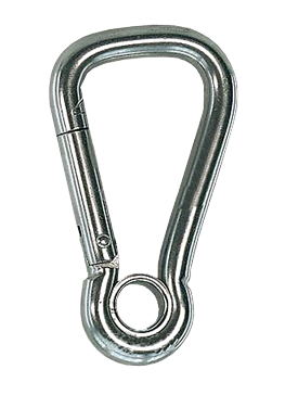 RVS karabijnhaak met oog en extra grote opening, &Oslash;10mm, L=100mm - 294700 - 294700