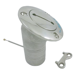 RVS Dekvuldop 'Oil', slangaansluiting &Oslash;38mm, flens &Oslash;76mm, 30&deg; model - 30 graden - 9078714