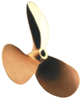 Radice 3-Blads bronzen scheepsschroef type E13, 13"x10", asgat &Oslash;25mm, conus 1:10, rechts - 3131025r 72dpi - 3131025R