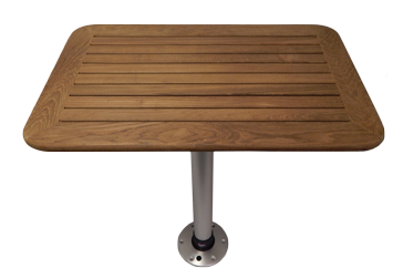 Table Teak 550x800x25mm Set With Pedestal (H=686mm) And Base - 369091 1 1 - 369093