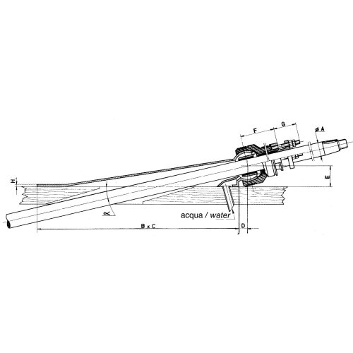 Bronzen flexibel binnenlager PSO (met bodemplaat), voor schroefas &Oslash;45mm, inbouwhoek 8-16&deg; - 464245 01 72dpi - 464245