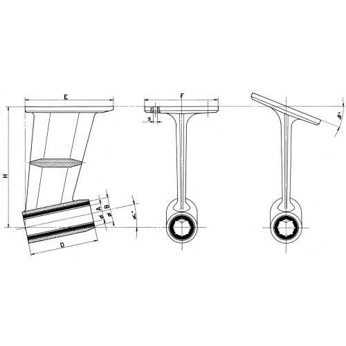 Bronzen uithouder met rechte montageflens, voor schroefas &Oslash;50mm - 468150 01 72dpi - 468150