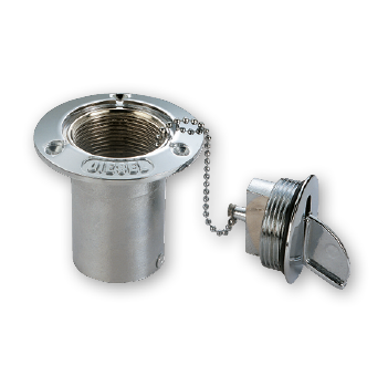 Verchromtes Messing Deckeinf&uuml;llst&uuml;tzen 'Fuel'; Schlauchanscluss &Oslash;50mm, Flansch &Oslash;89mm, Lochmass &Oslash;50mm - 482042 diesel - 482042