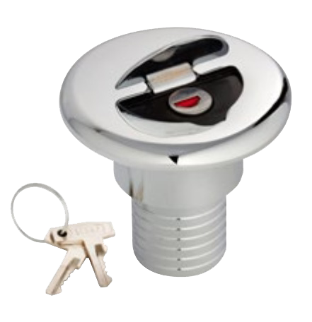 Brandstof dekvuldop met sleutel; Messing-verchroomd &Oslash;38mm  Type B - 482305 - 482305