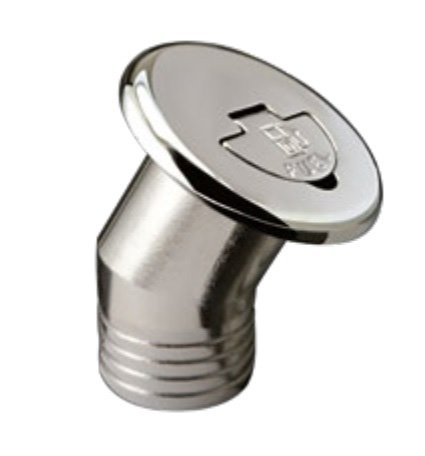 Brandstof dekvuldop 30&deg; hellinghoek; Messing-verchroomd &Oslash;38mm  Type C - 482310 - 482310