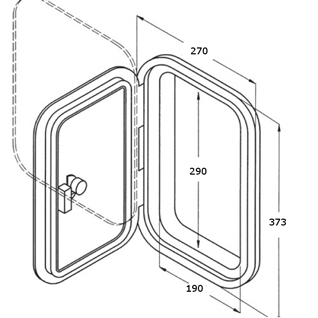 Plastic Hatch, 373x270mm, 180&deg;, Removable, Black - 484161 01 72dpi 1 1 - 484161/Z