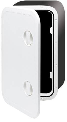 Plastic Hatch, 357x606x320mm, 2x Handle, 180&deg;, White (Cover And Hinge Removable) - 484222 72dpi - 484222