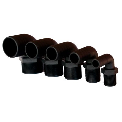 Kunststof slangtule, haaks, &Oslash;1"x25mm, met buitendraad, zwart - 486632 72dpi - 486632