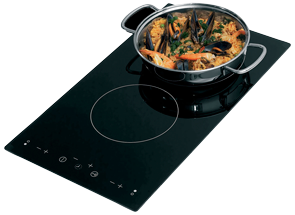 Flush Mount Electric Hob-Unit With Touch Screen Control, 2-Burner (1200w + 1800w), 230v, 505x285x60mm - 487190 72dpi - 487190