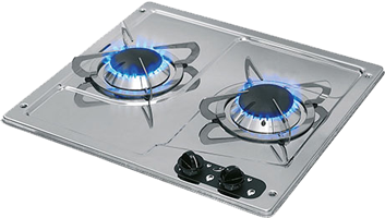 Gaskochfeld Aus Edelstahl 2 Brenner - 487521 72dpi - 487521
