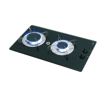 Gaskomfoor met thermische glasplaat, 500x300x80mm, branders: 1x medium/1x groot - 487573 72dpi - 487573