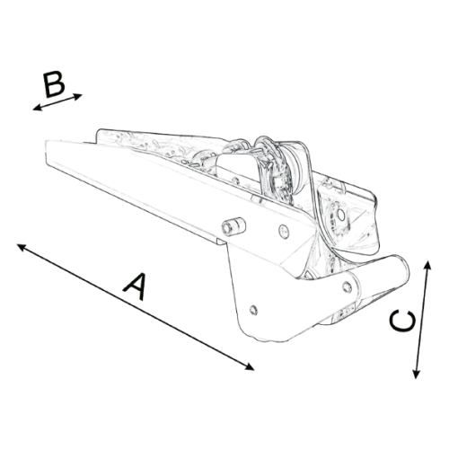 Niro Ankerbugrolle, A=300mm, B=80mm, C=80mm (Kippbar, Bis 10kg) - 489054 1 1 - 489054