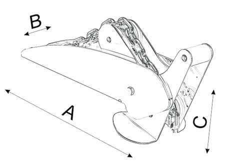 Niro Ankerbugrolle, A=490mm, B=71mm, C=100mm (Kippbar, Bis 20kg) - 489082 01 72dpi - 489082
