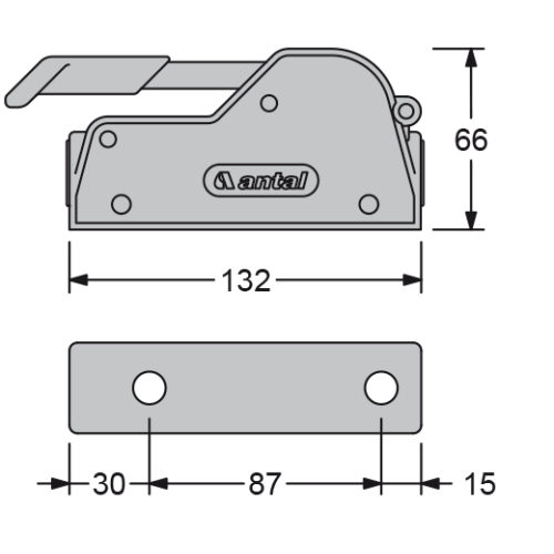 Antal  Valstopper V-Grip, double, lijn &Oslash;8-10-12mm, breedte 67mm, gewicht 1,10kg - 507121 02 72dpi - 507121