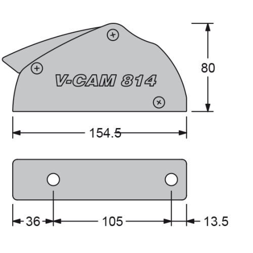 Antal  Valstopper V-CAM 814, single, lijn &Oslash;8-10mm, breedte 36mm, gewicht 0,6kg - 509111 01 72dpi500x500x0 - 509111
