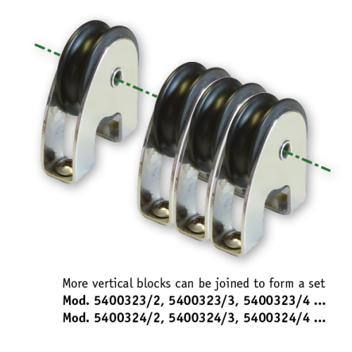 Antal Niro 316 Mini Bl&ouml;cke Serie 34x6, Kugelgelagert, Double Bl&ouml;cke - 5400303 2 - 5400303