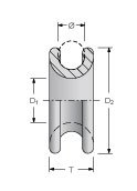 Antal Aluminium Low Friction Ring, D1=14mm, D2=35mm, &Oslash;=10mm, T=15mm, Arbeitslast 1600kg - 54r1410 08 72dpi - 54R1410