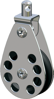 Antal RVS 316 block serie 65, kogelgelagerd, double deck block - 54s0612 - 54S0612