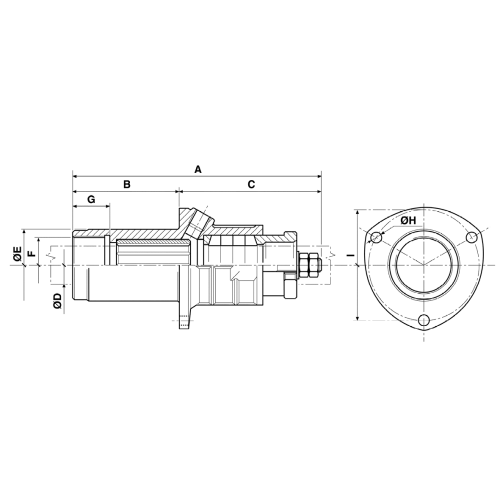 Bronzen vast binnenlager, voor schroefas &Oslash;25mm & koker &Oslash;40mm (schroefdraad M40x1,5) - 562002 1 - 562002