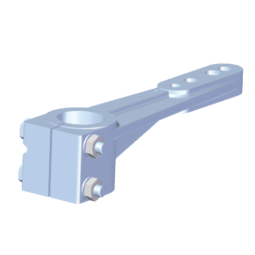 Aluminum Rudder Arm For Rudder Stock, &Oslash;40mm - 562140 72dpi - 562140