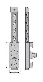 Antal Aluminium 'Automatic' T-Track (32x6) F&uuml;r Fallenschlitten, Lochma&szlig; &Oslash;=6mm, Lochabstand 50mm - 602312 1 1 - 602312