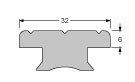 Antal Aluminium 'Automatic' T-Track (32x6) F&uuml;r Fallenschlitten, Lochma&szlig; &Oslash;=6mm, Lochabstand 50mm - 602312 4 - 602312