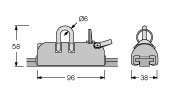 Antal Aluminium Genuaschlitten 26x4, Mit Shackle, 96x38x58mm, Arbeitslast 800kg - 621462 72dpi - 621462