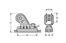 Antal Aluminium/Niro Genuaschlitten 26x4, Mit Rolle, 96x38x91mm, Arbeitslast 800kg - 621492 01 72dpi - 621492