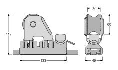 Antal Aluminium/Niro Genuaschlitten 32x6, Mit Rolle, 133x49x117mm, Arbeitslast 2800kg - 622492 01 72dpi - 622492