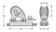 Antal Aluminium/Niro Genuaschlitten 40x8, Mit Rolle, 160x60x142mm, Arbeitslast 3800kg - 623492 01 72dpi - 623492