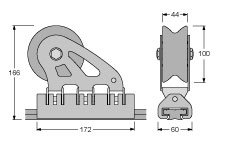 Antal Aluminium/Niro Genuaschlitten 'Maxi' 40x8, Mit Rolle, 172x60x166mm, Arbeitslast 4800kg - 624492 01 300dpi - 624492