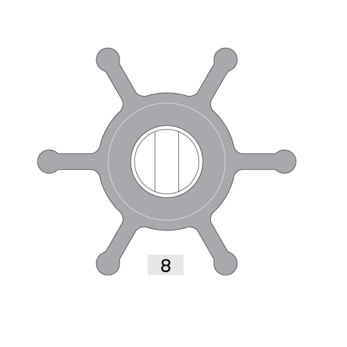 Johnson Pump Replacement Impeller F3b 843s-9 - 6609843s 9 - 6609843S-9