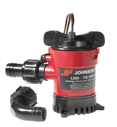 Johnson Pump L-serie bilgepomp (cartridge type) L750, 12V/3A, 73l/min, opvoerhoogte max. 2,6m - 6632175001 72dpi - 6632175001