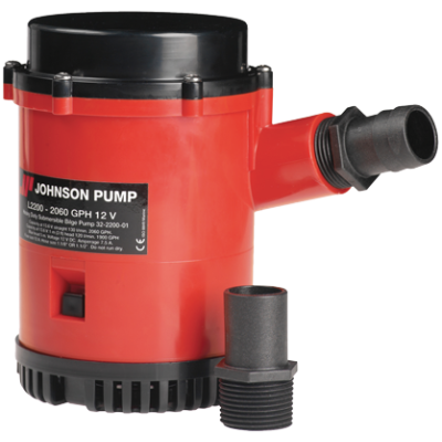Johnson Pump L-serie bilgepomp L2200, 12V/7,5A, 130l/min, slangaansluiting 1-1/8" & 1-1/4" - 6632220001 72dpi - 6632220001