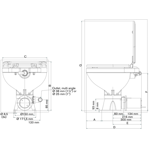 Johnson Pump AquaT silent-electric scheepstoilet, 24V/7A, comfort pot - 66804723101dims 72dpi - 66804723202
