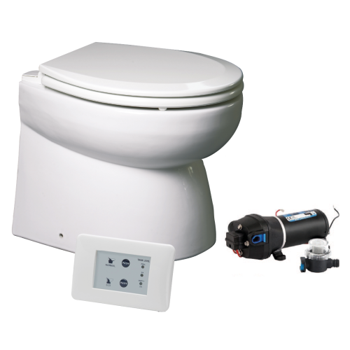 Johnson Pump Aquat Silent Premium-Electric Toilette, Niedriges, Gerades Modell, 12v/16a, 385x365x455mm - 66804723301 2 - 66804723301