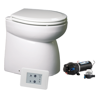 Johnson Pump AquaT silent premium-electric scheepstoilet, standaard model, recht, 12V/16A, 455x365x455mm - 66804723501 - 66804723501
