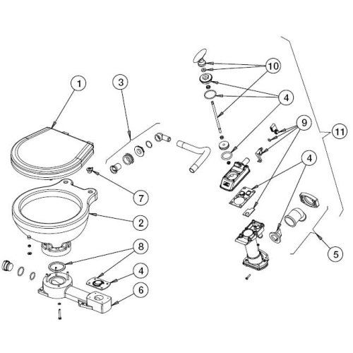 Johnson Pump Handpomp voor scheepstoilet Johnson - 66814723901 01 - 66814723901