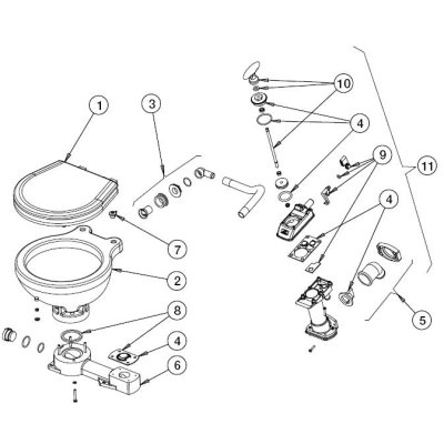 Johnson Pump Toiletpot voor scheepstoilet Johnson premium standaard/schuin-model - 66814724506 72dpi - 66814724506