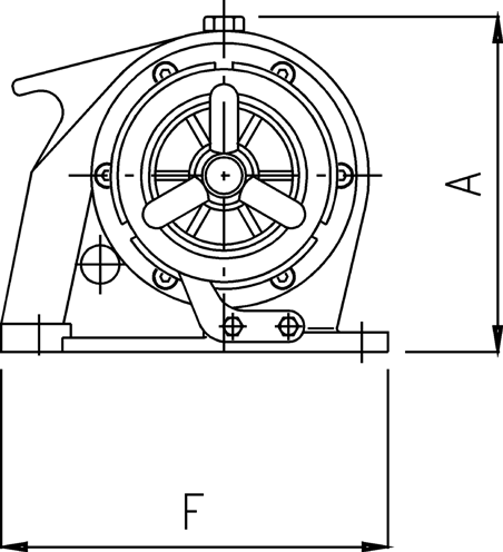 Lofrans windlasses Ankerlier (handbediend) horizontaal, model 'Royal', 8mm, met verhaalkop - 70208 01 72dpi - 70208