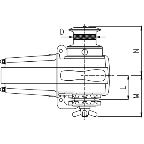 Lofrans Windlasses Windlass Horizontal, Model 'Tigres', 10mm, Din766, 24v, 1500w, With Drum - 71040 02 72dpi - 71040